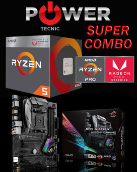 SUPER COMBO - AMD RYZEN 5 - 2400G + RX VEGA 11 CON GRAFICOS INTEGRADOS + MOTHERBOARD ASUS STRIX B350-F GAMING