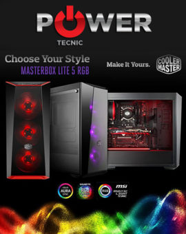 GABINETE - COOLER MASTER - MASTERBOX - LITE 5   "RGB"  CRISTAL TEMPLADO