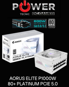 FUENTE – GIGABYTE – AORUS ELITE – 80PLUS 1000W – PLATINUM » BLANCA - NUEVO CONECTOR » Pcie 5.0
