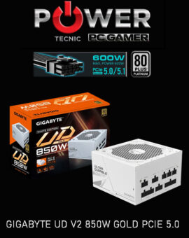 FUENTE – GIGABYTE - UD - V2 – 80PLUS 850W – GOLD » NUEVO CONECTOR » Pcie 5.0 - BLANCA